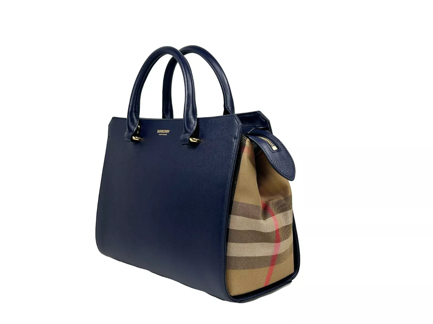 Small Banwell Leather Tote Bag Purse Blue