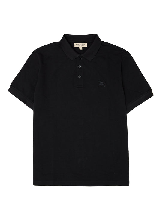 Black Cotton Collared Polo Shirt