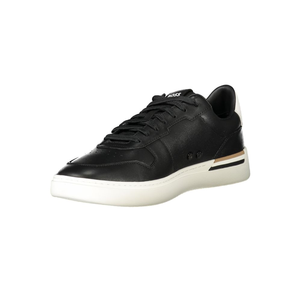 Black Leather Men Sneaker