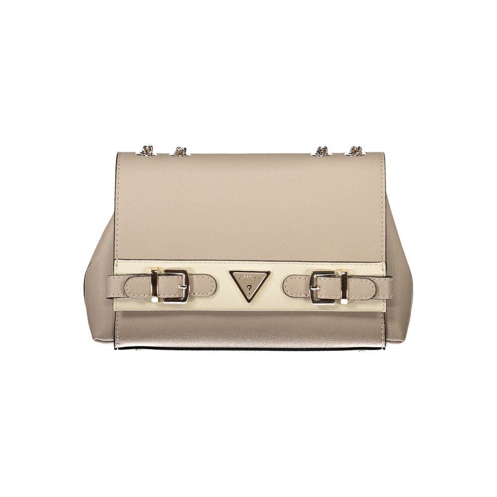 Beige Polyethylene Women Handbag