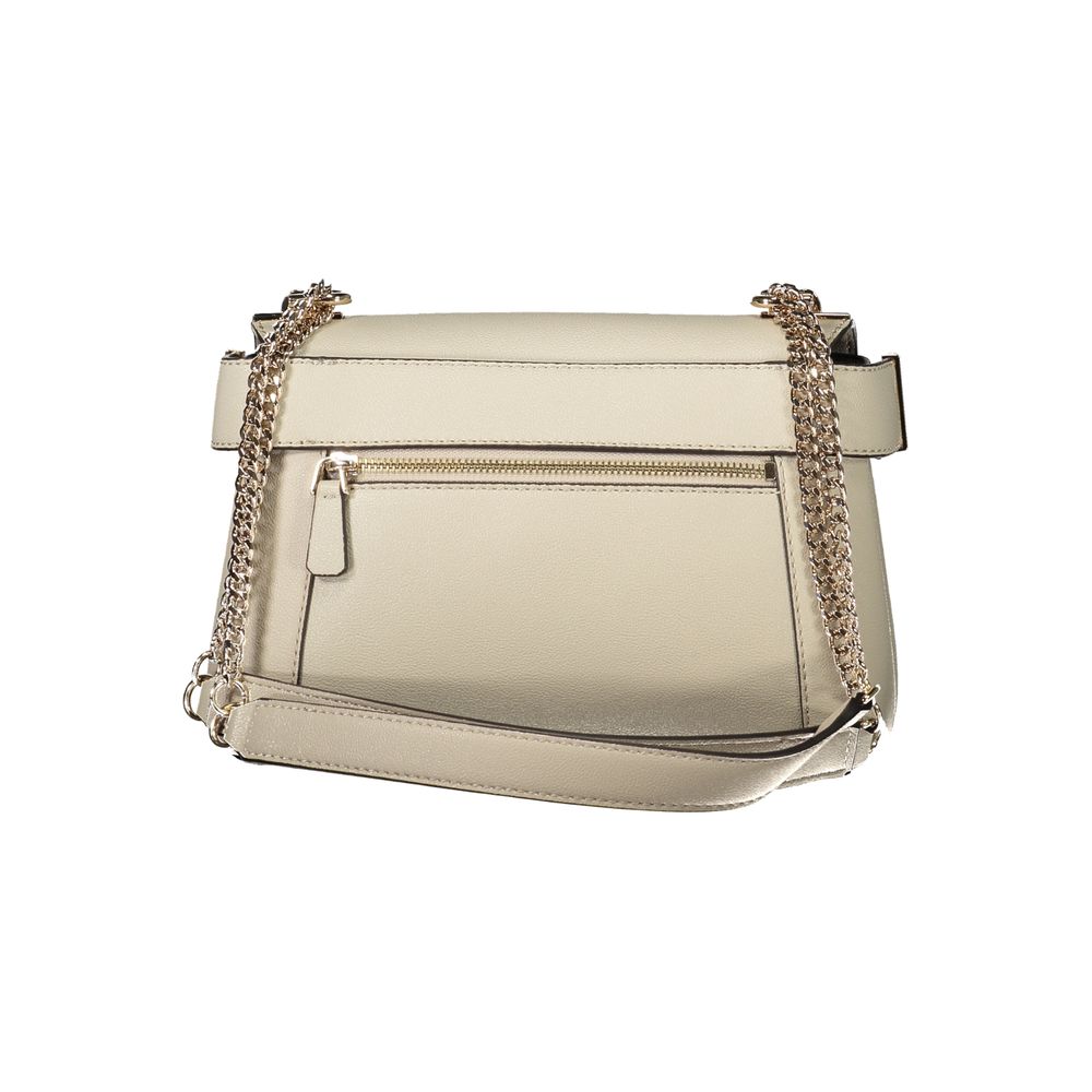 Beige Polyethylene Women Handbag