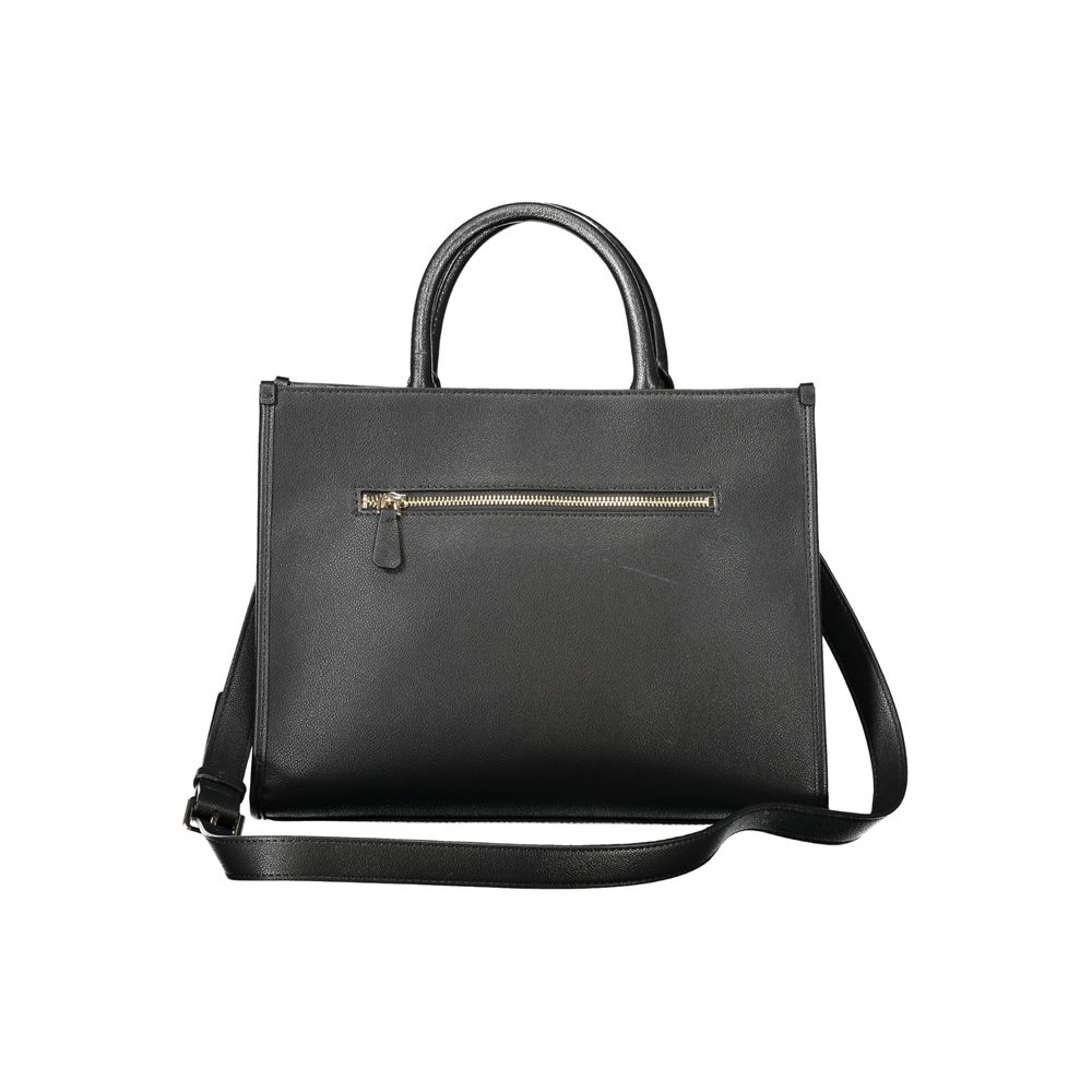 Black Polyethylene Women Handbag