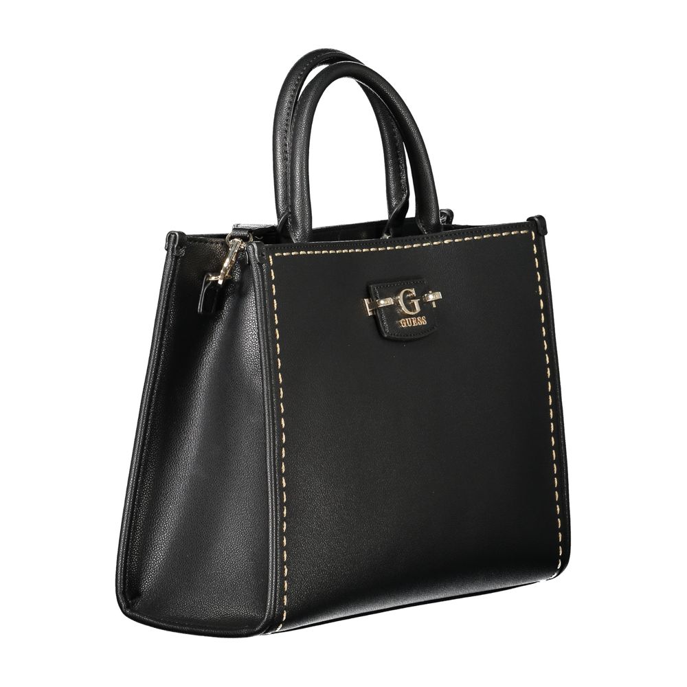 Black Polyethylene Women Handbag