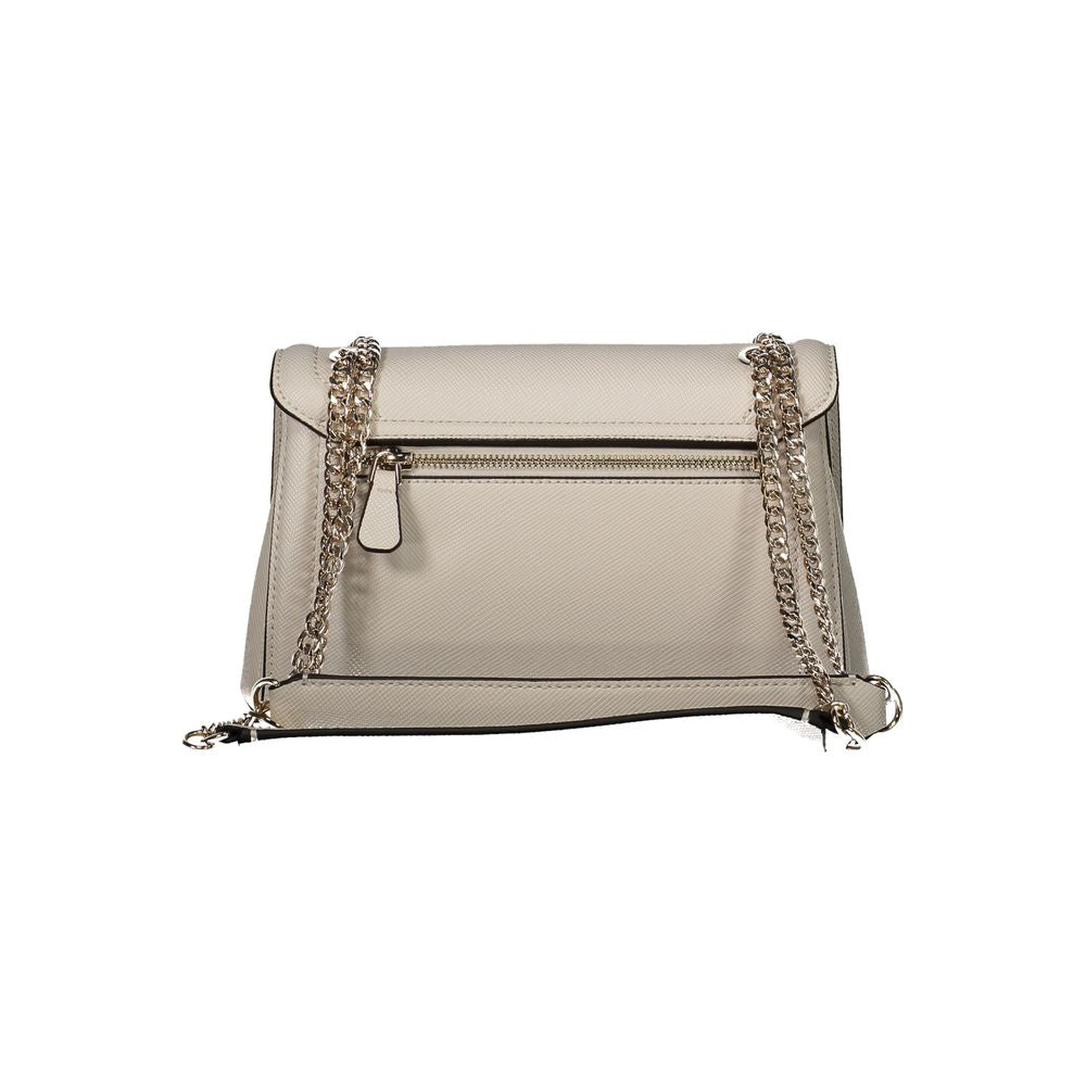 Beige Polyethylene Women Handbag