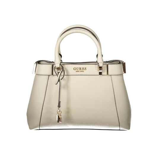 Beige Polyethylene Women Handbag