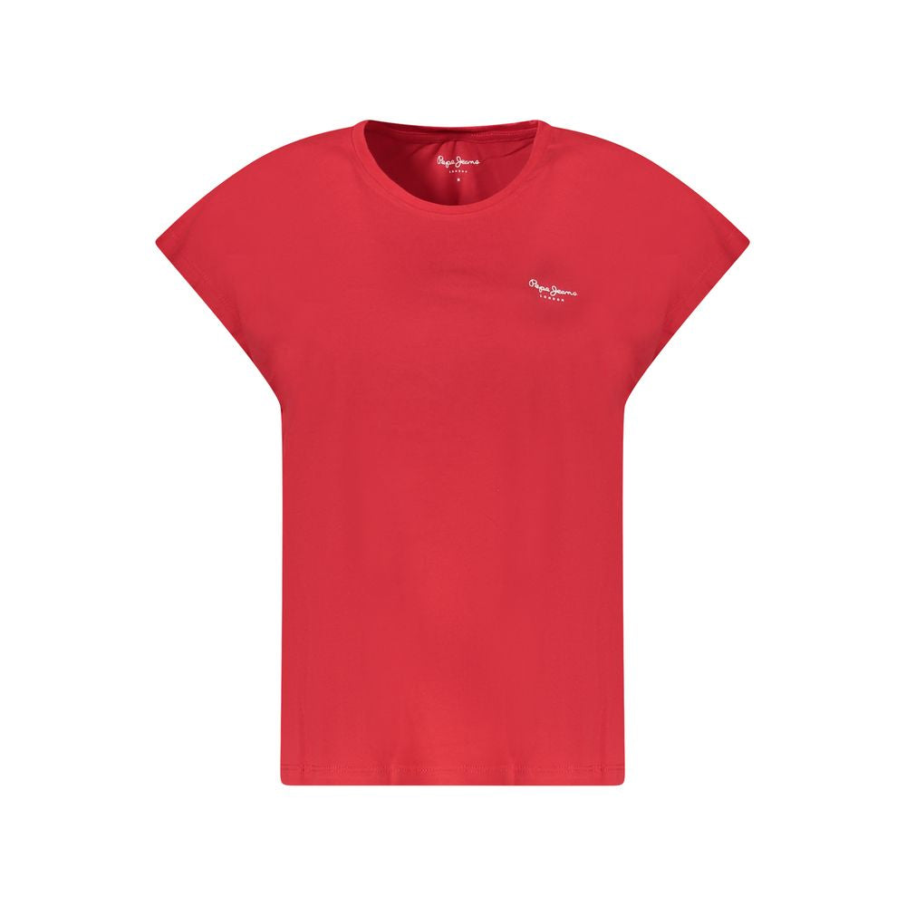 Red Cotton Women T-Shirt