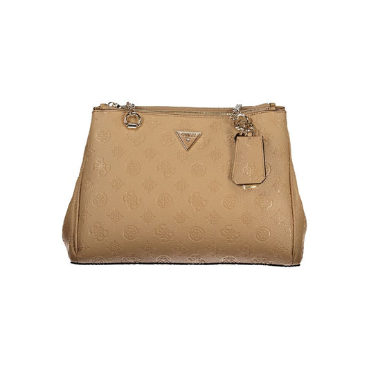 Beige Polyethylene Women Handbag