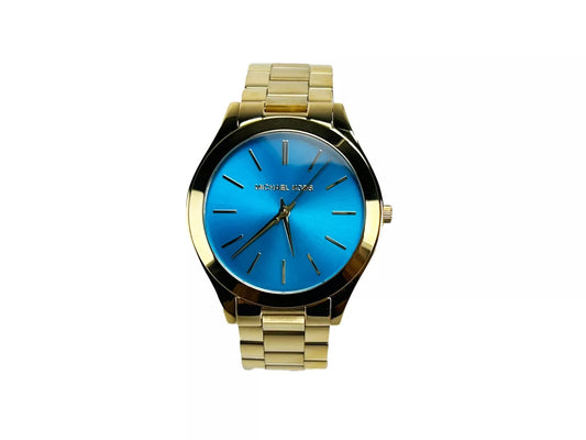 Slim Runway Stainless Steel Watch MK3265 Blue Gold