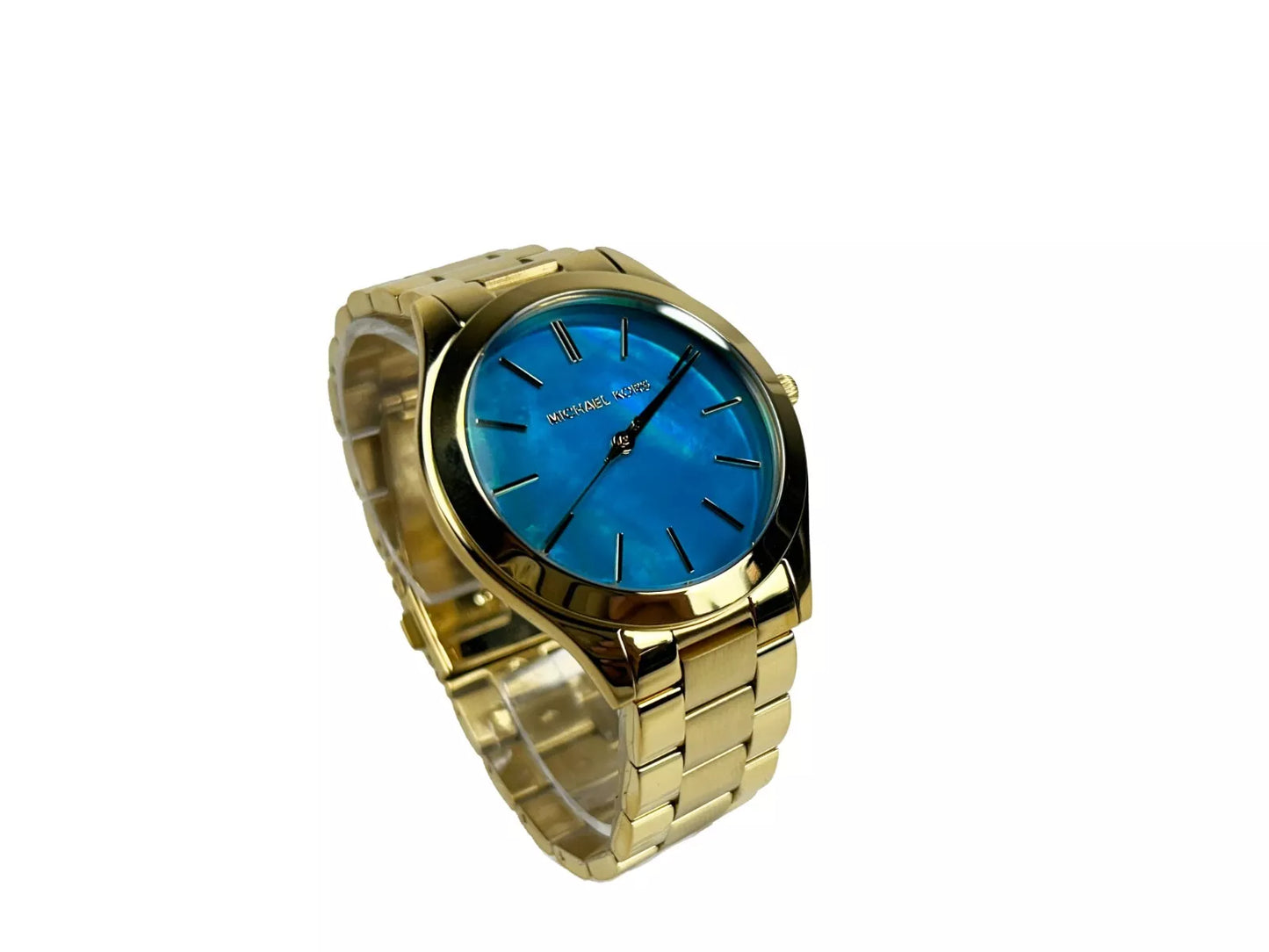 Slim Runway Stainless Steel Watch MK3492 Blue Gold