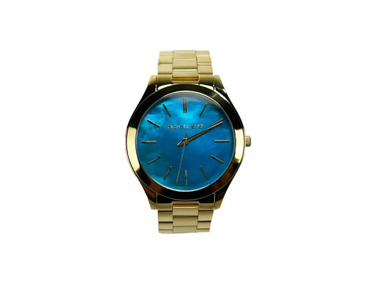 Slim Runway Stainless Steel Watch MK3492 Blue Gold