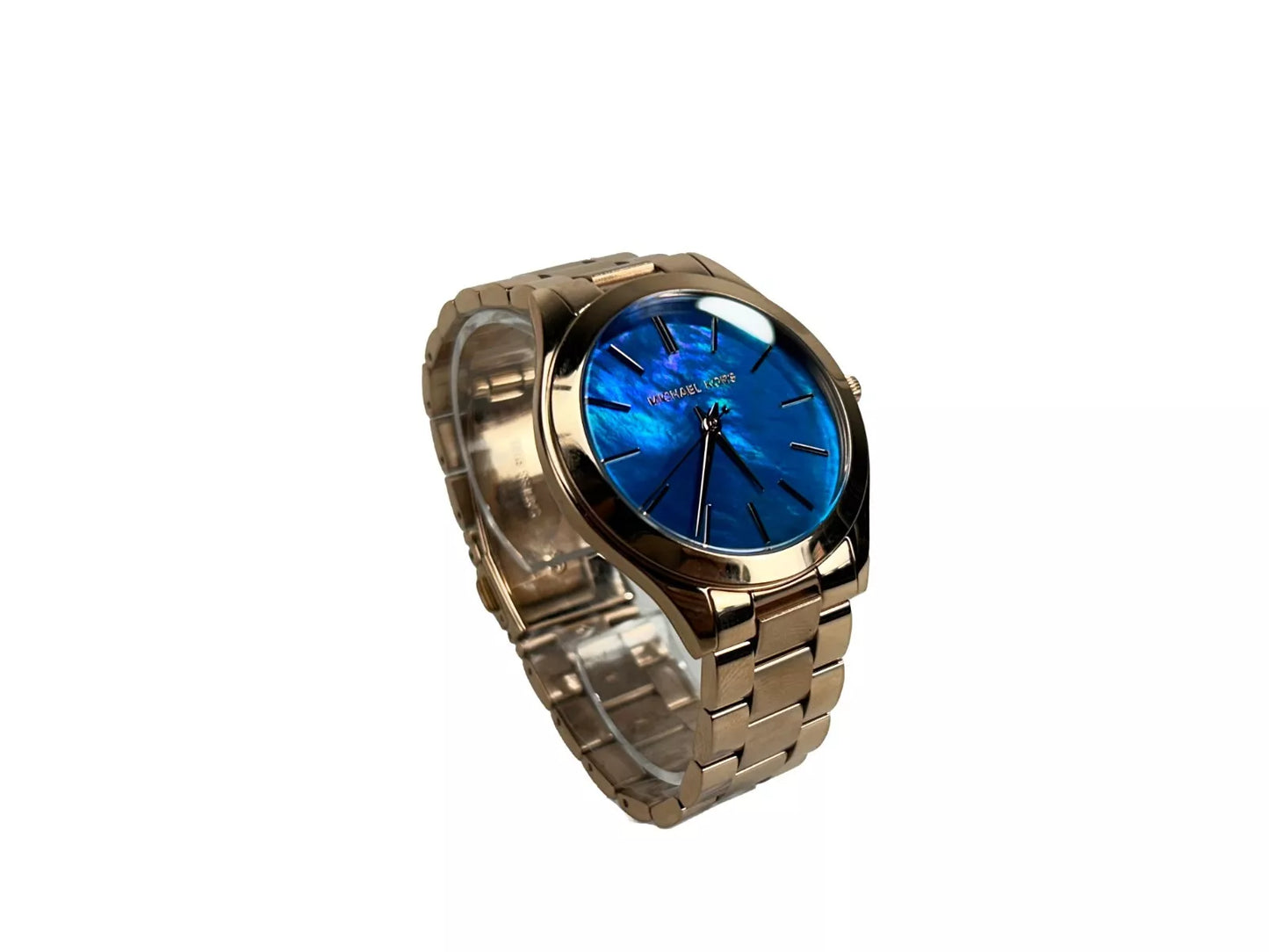 Slim Runway Stainless Steel Watch MK3494 Ocean Blue Gold