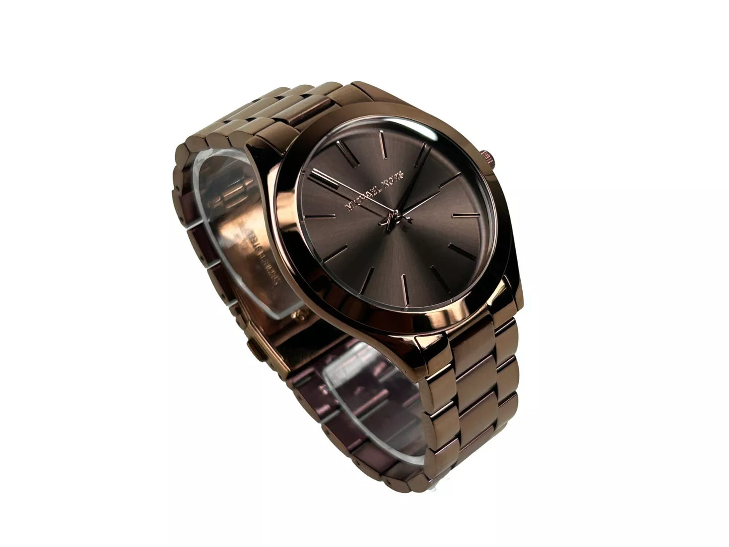 Slim Runway Brown Stainless Steel Watch MK3418