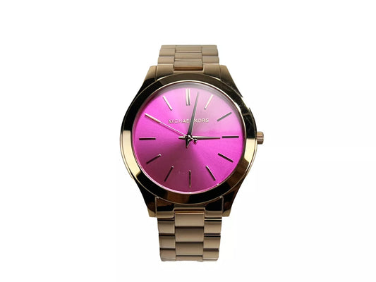 Slim Runway Rose Gold Stainless Steel Watch MK3436