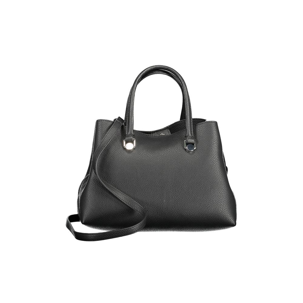 Black Polyester Women Handbag