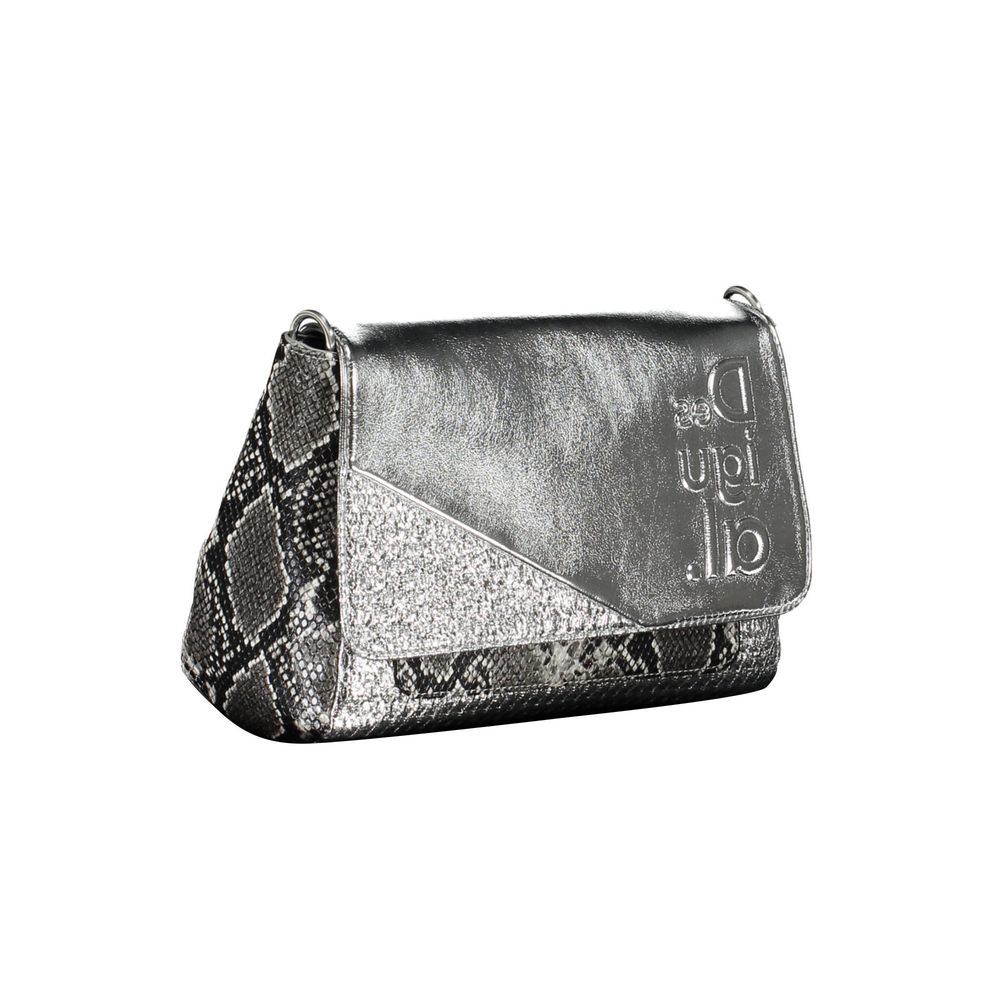 Silver Polyethylene Women Handbag