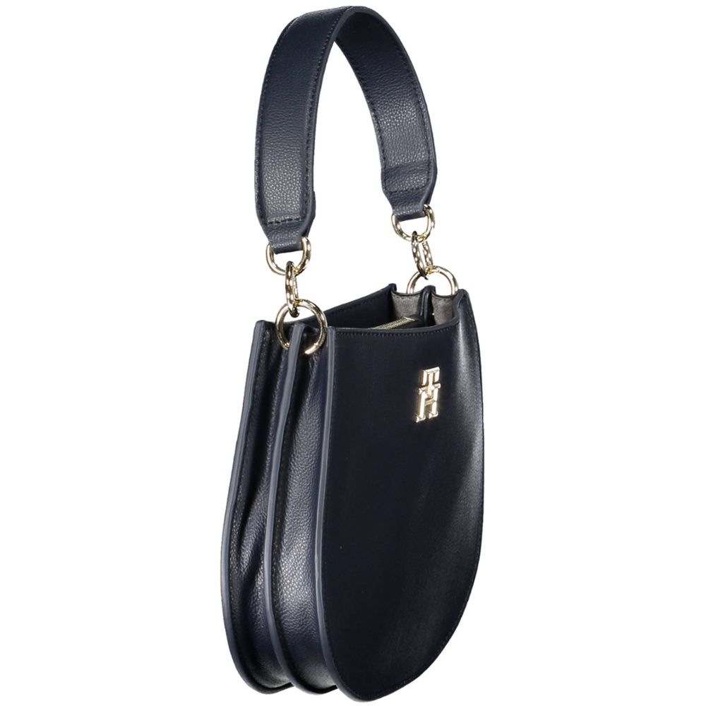 Blue Polyester Women Handbag