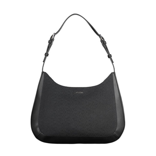 Black Polyester Women Handbag