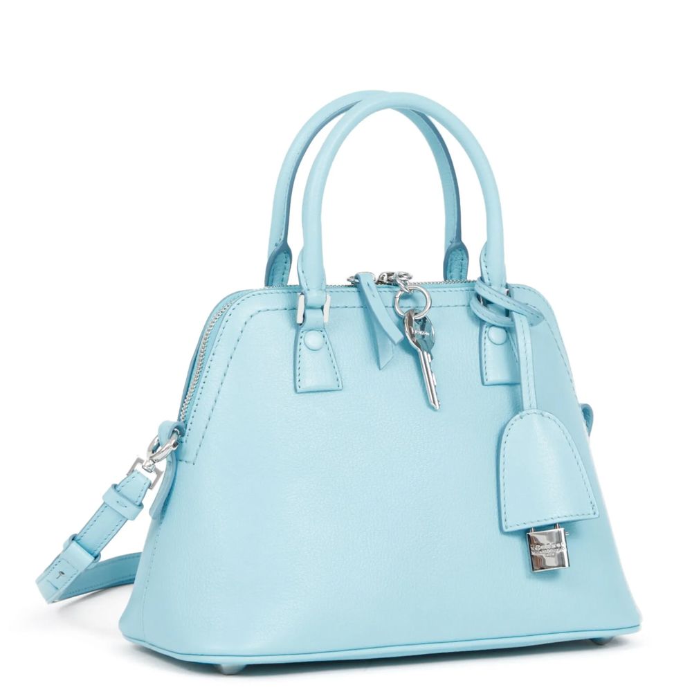 Light Blue Leather Crossbody Bag