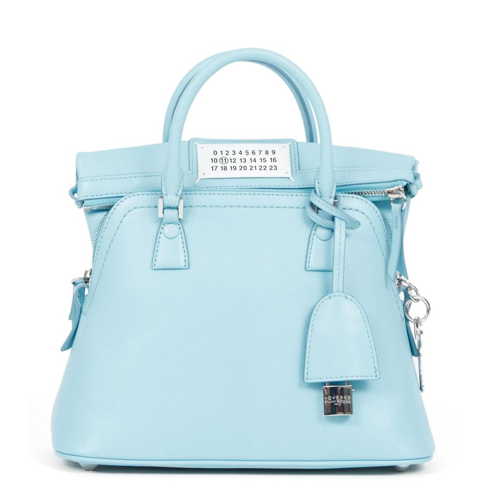 Light Blue Leather Crossbody Bag