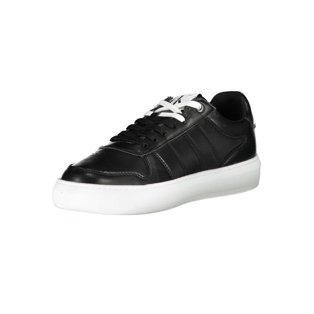 Black Polyester Men Sneaker