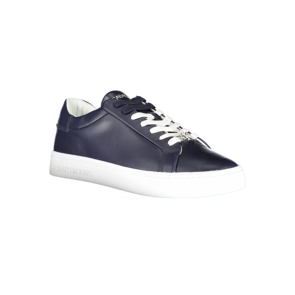 Blue Leather Men Sneaker