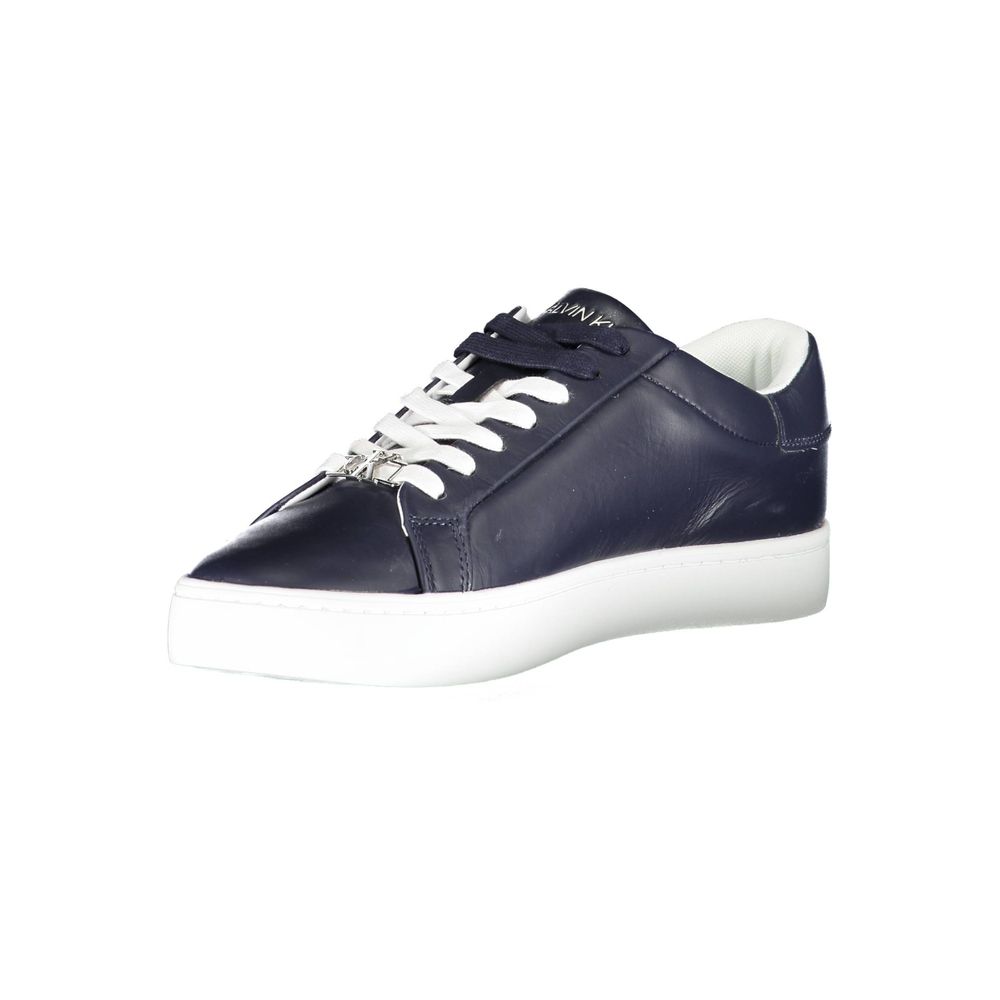 Blue Leather Men Sneaker