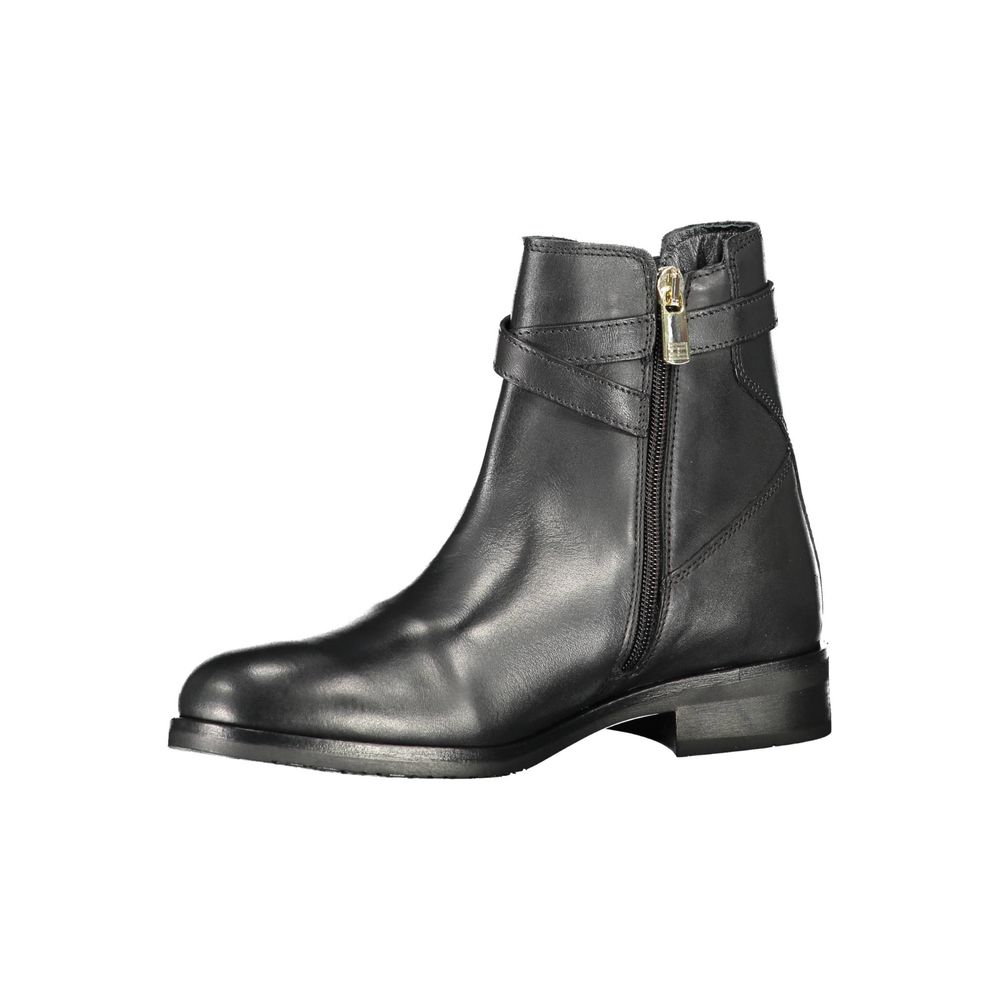 Black Leather Women Boot