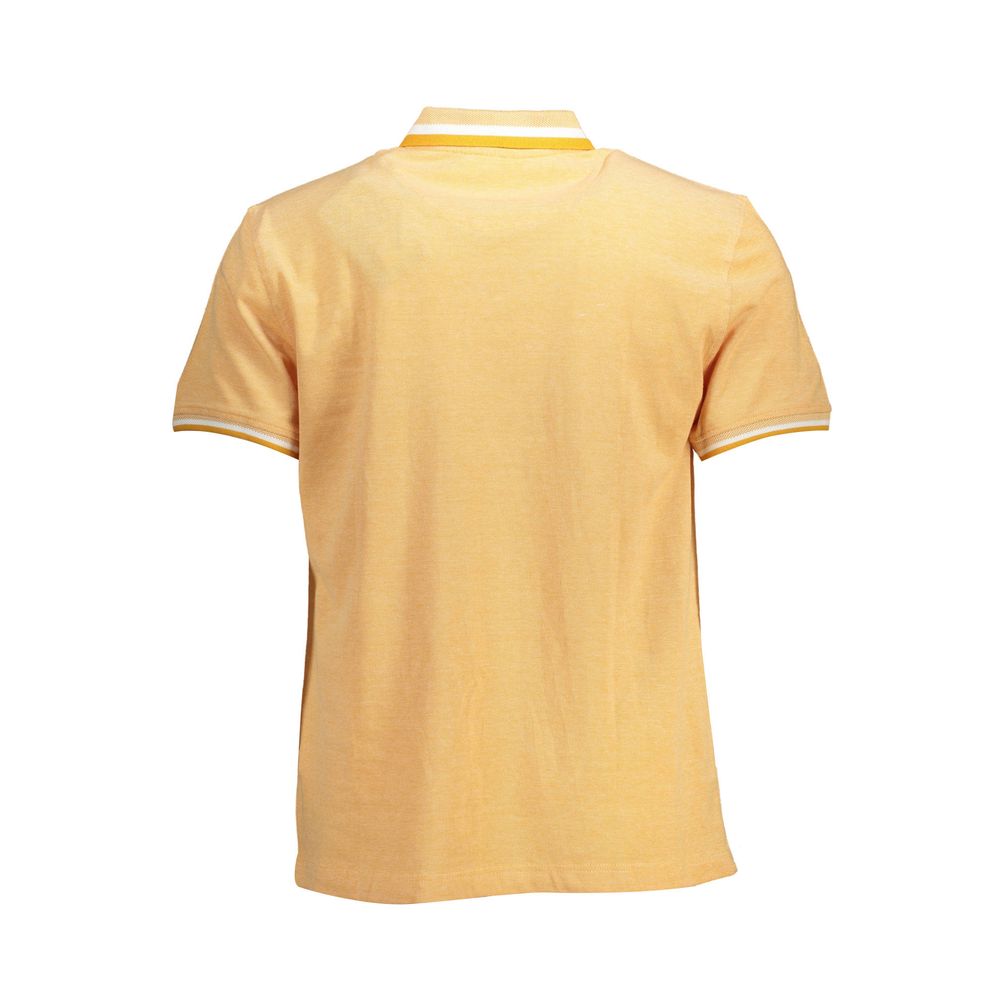 Orange Cotton Men Polo Shirt