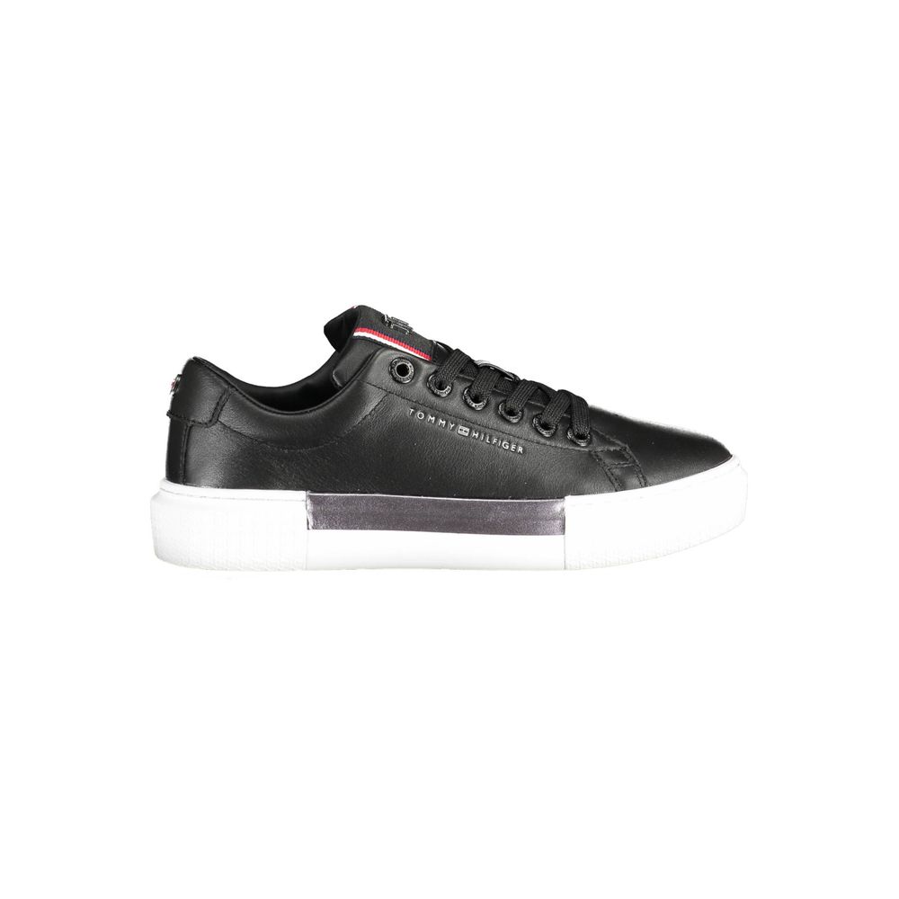 Black Leather Women Sneaker