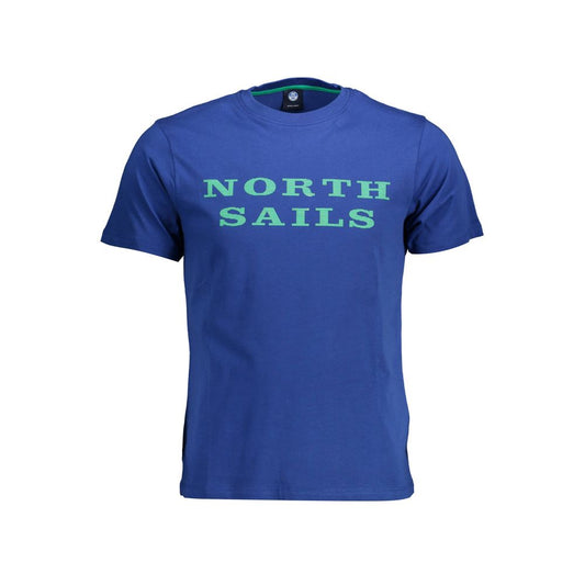 Blue Cotton Men T-Shirt