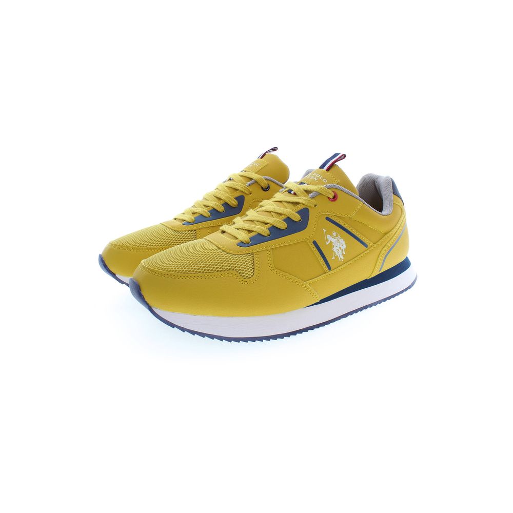 Yellow Polyester Men Sneaker