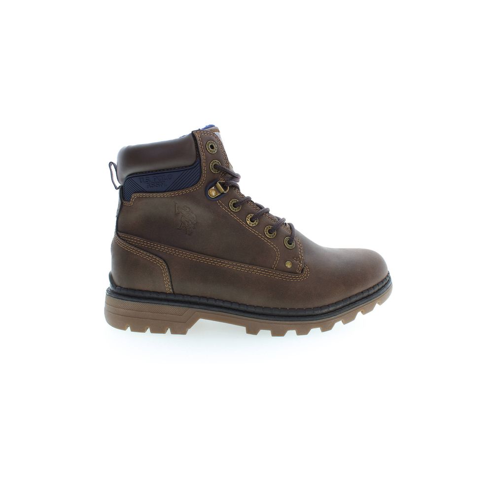 Brown Polyester Men Boot