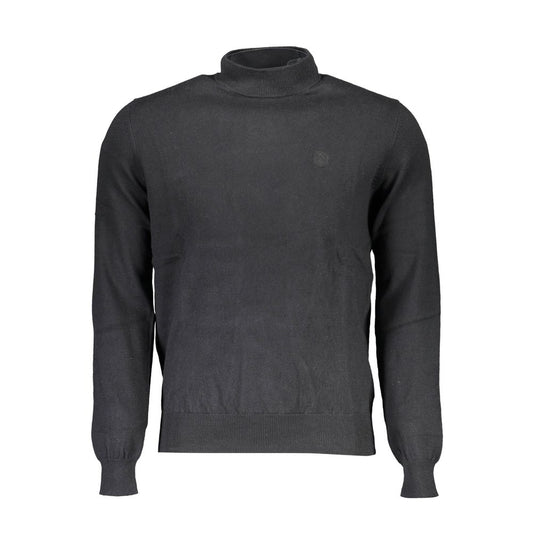 Black Cotton Men Sweater