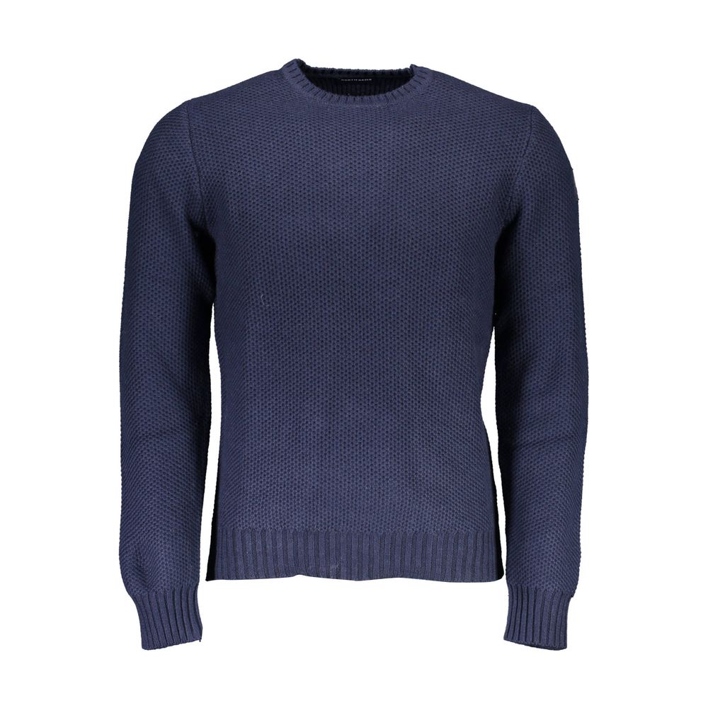 Blue Cotton Men Sweater