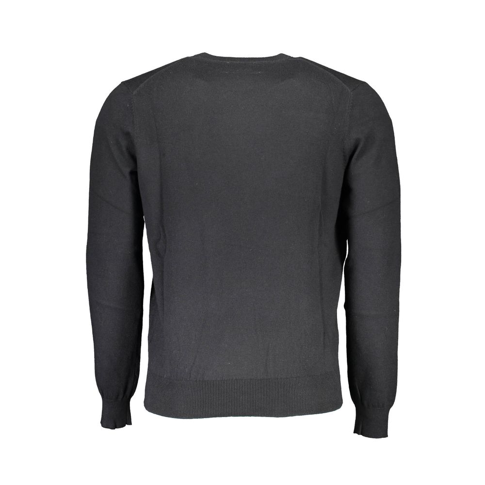 Black Cotton Men Sweater