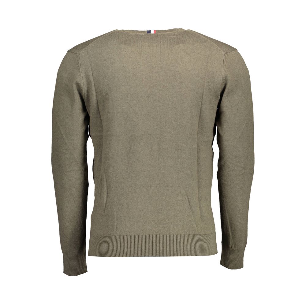 Green Cotton Men Sweater