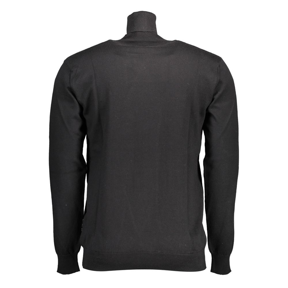 Black Cotton Men Sweater