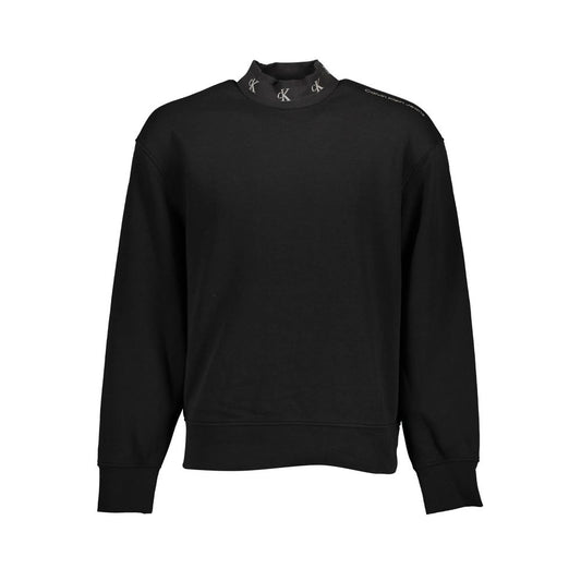 Black Cotton Men Sweater