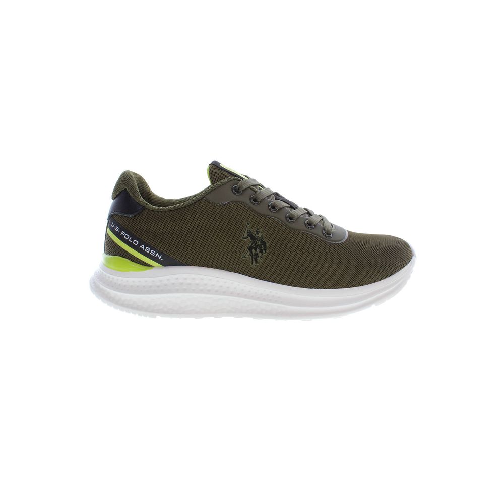 Green Polyester Men Sneaker