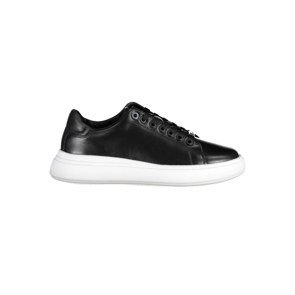 Black Leather Women Sneaker