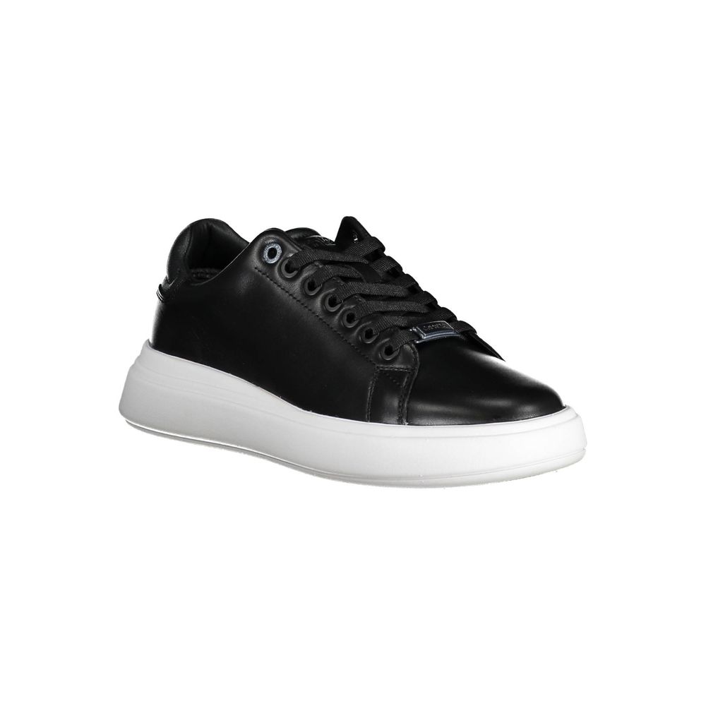 Black Leather Women Sneaker