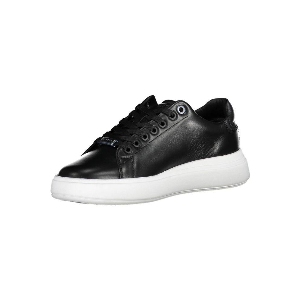 Black Leather Women Sneaker