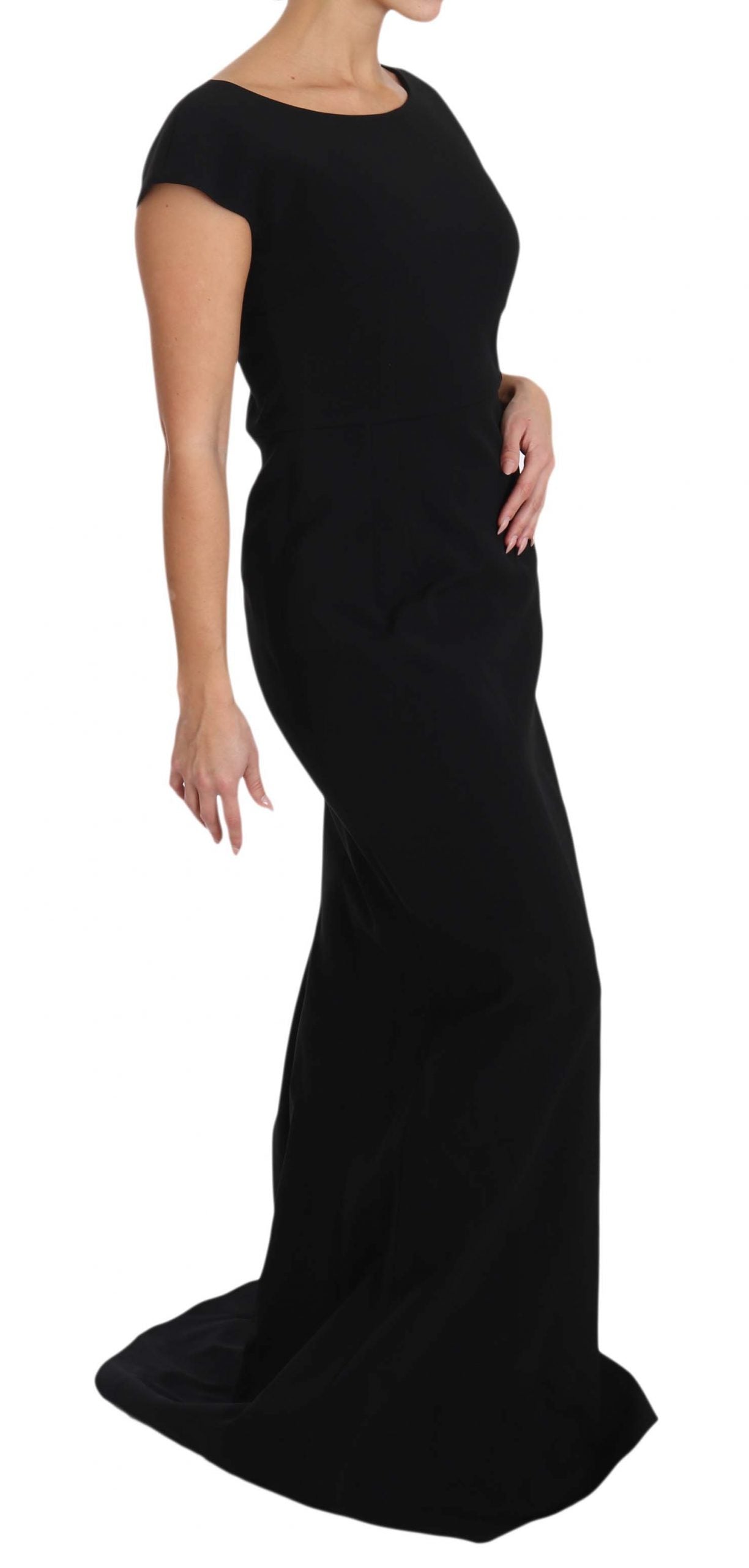 Elegant Black Maxi Sheath Dress