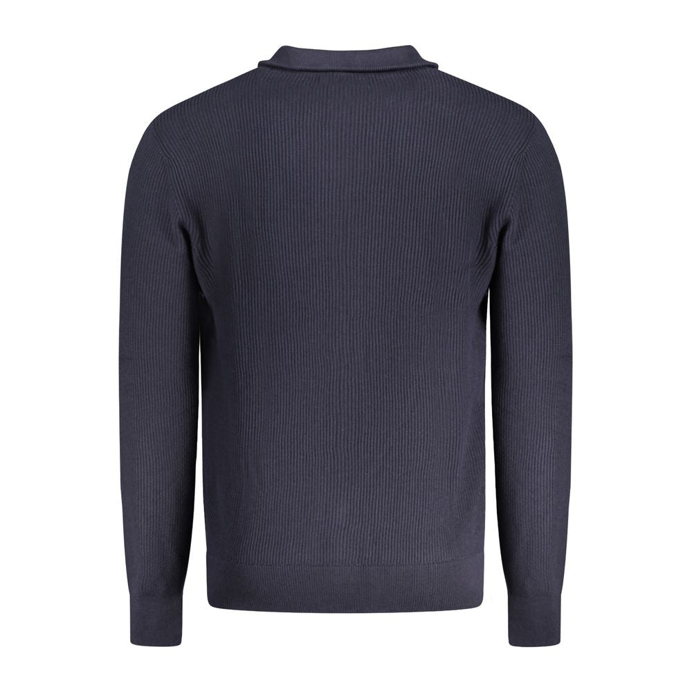 Blue Cotton Men Sweater