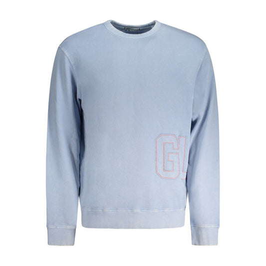 Light Blue Cotton Men Sweater