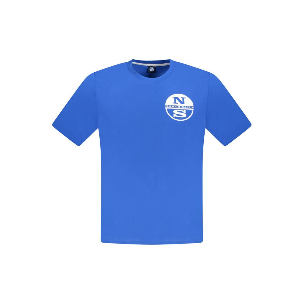 Blue Cotton Men T-Shirt