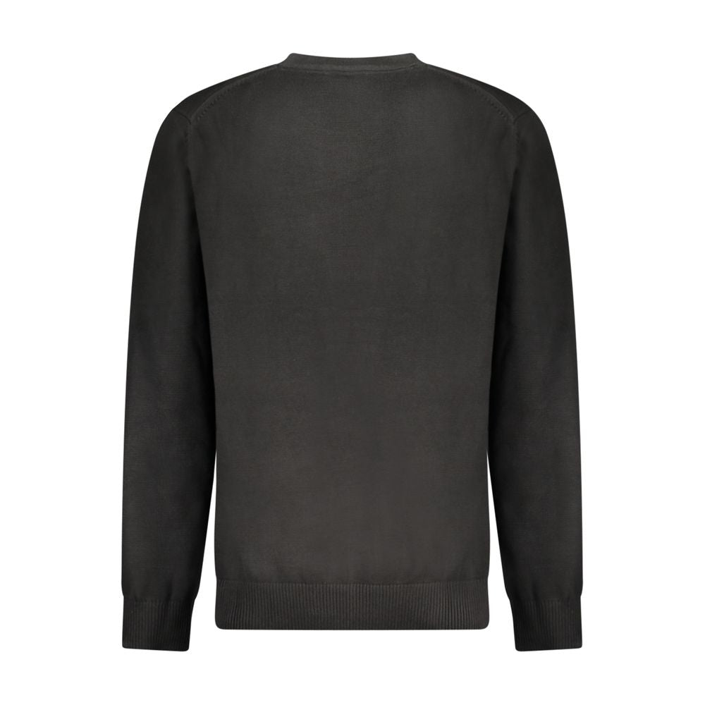 Black Cotton Men Sweater