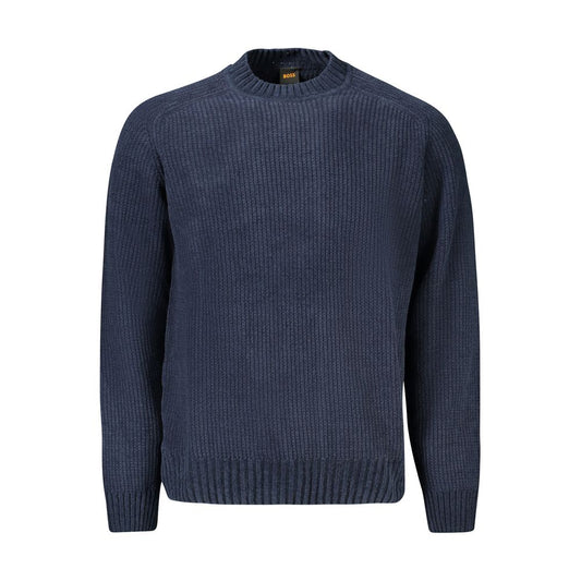 Blue Cotton Men Sweater