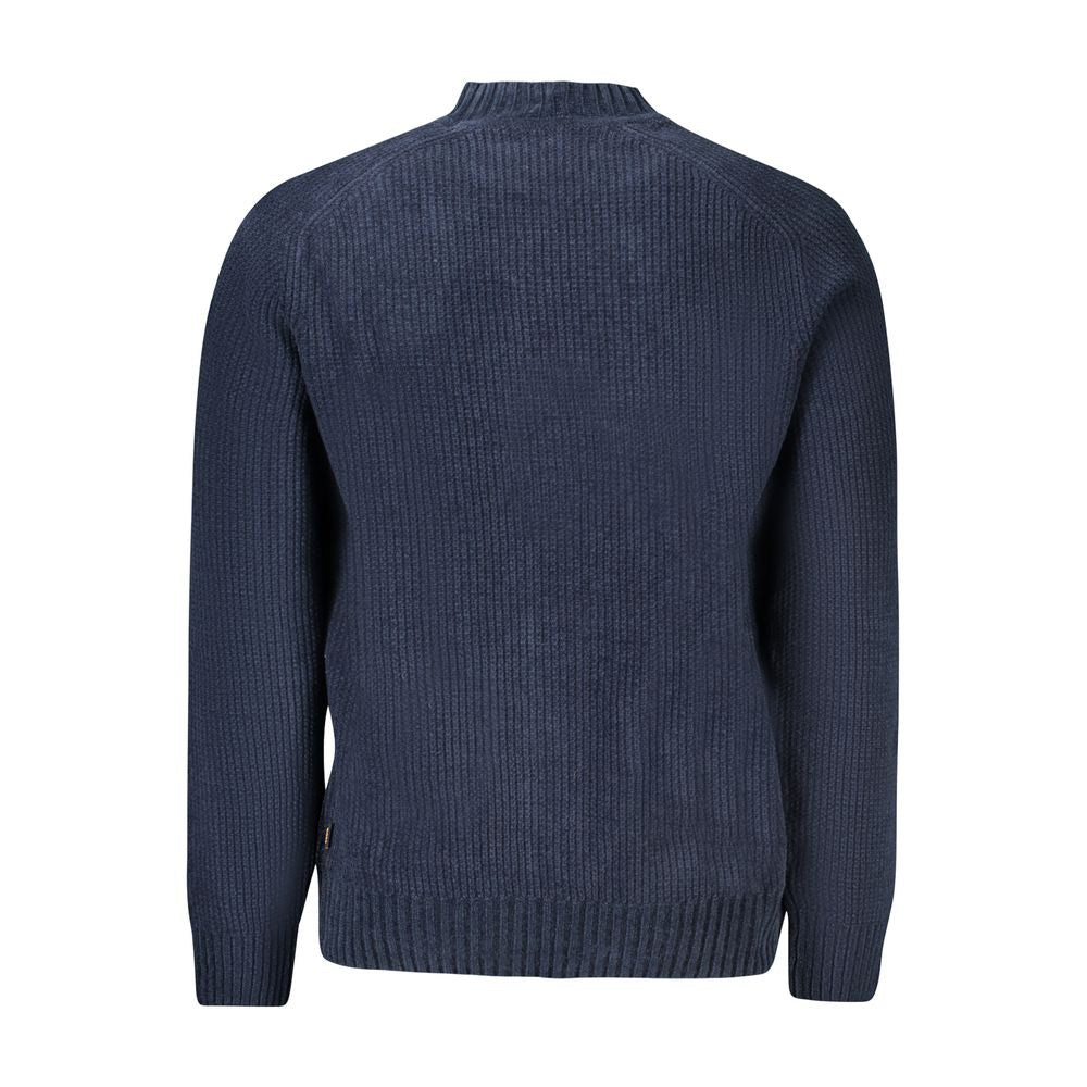 Blue Cotton Men Sweater