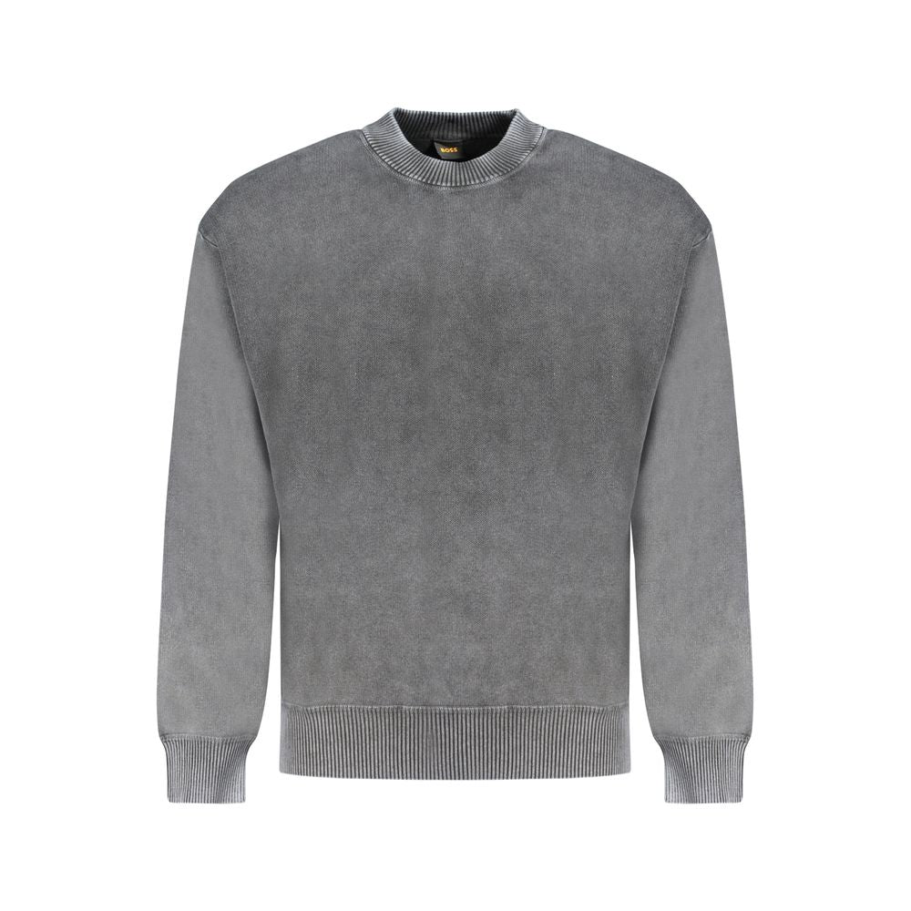 Black Cotton Men Sweater